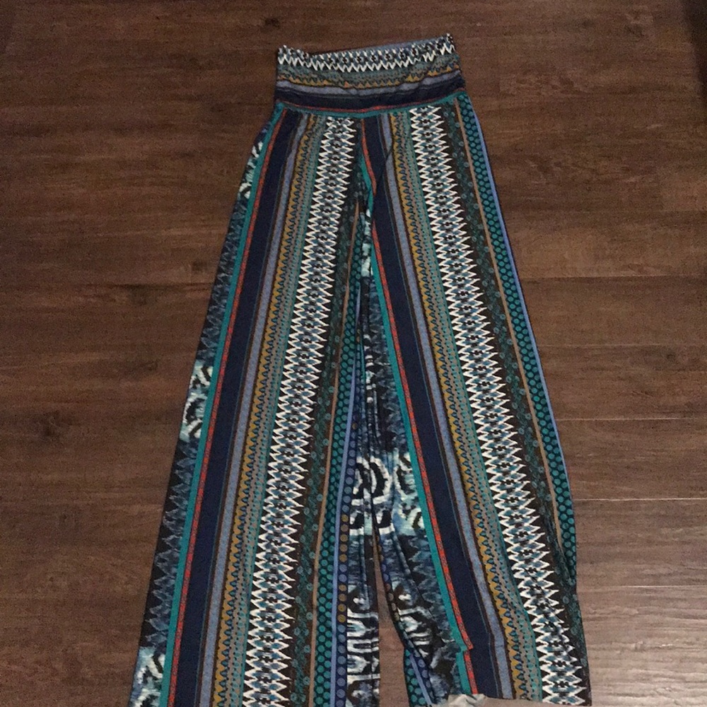 Aztec silk flow pants